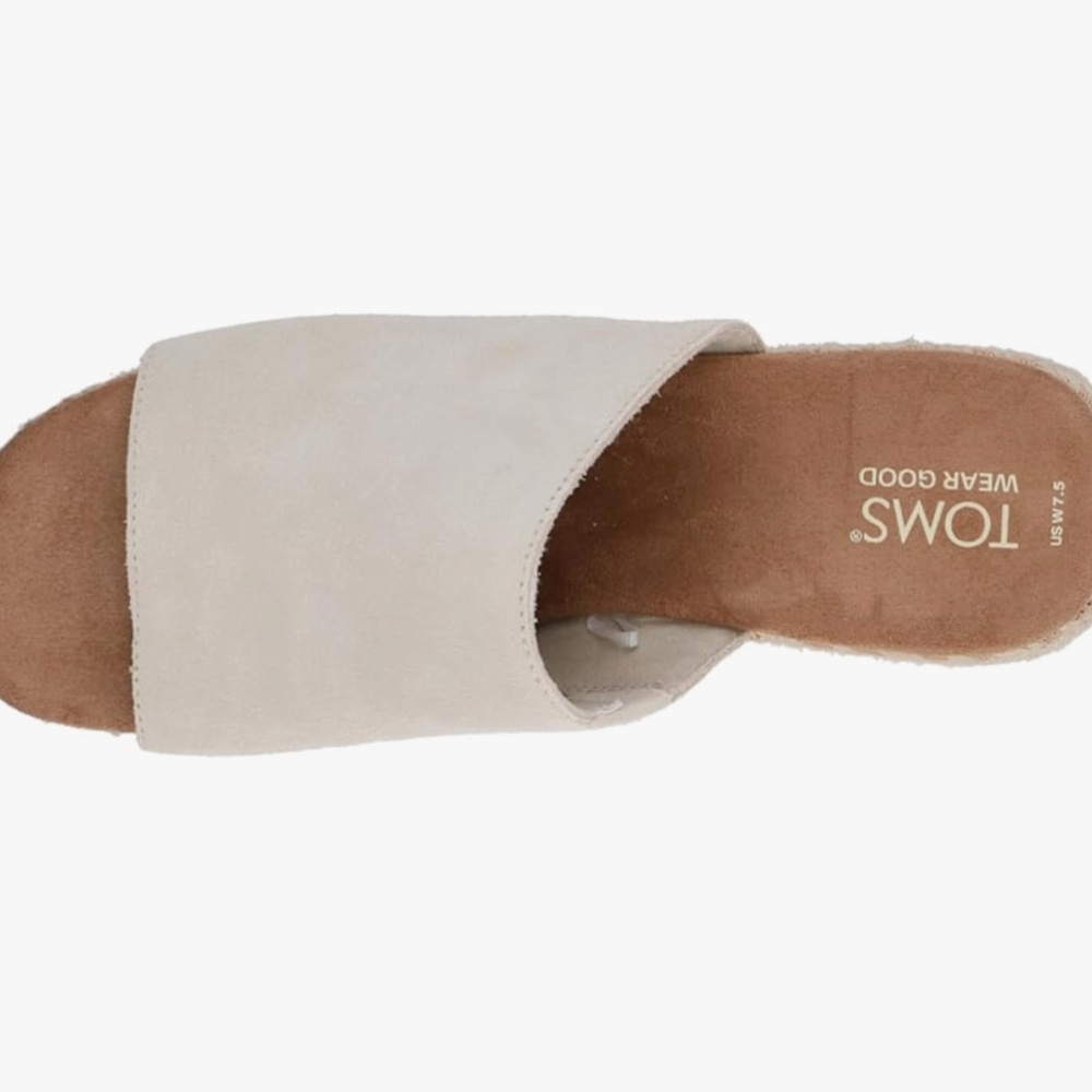 New Nwot TOMS Genuine Leather Women's Laila Espadrille Platform Mule Slide 10 - Picture 4 of 13
